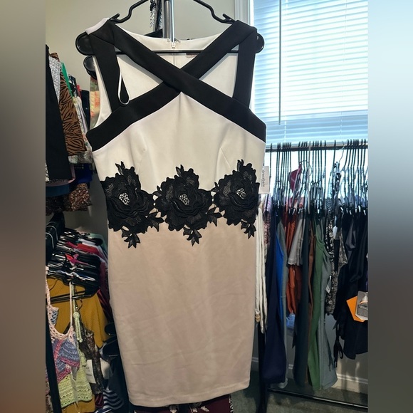 Dress Barn Dresses & Skirts - Dress Barn Black and White Floral Midi Dress